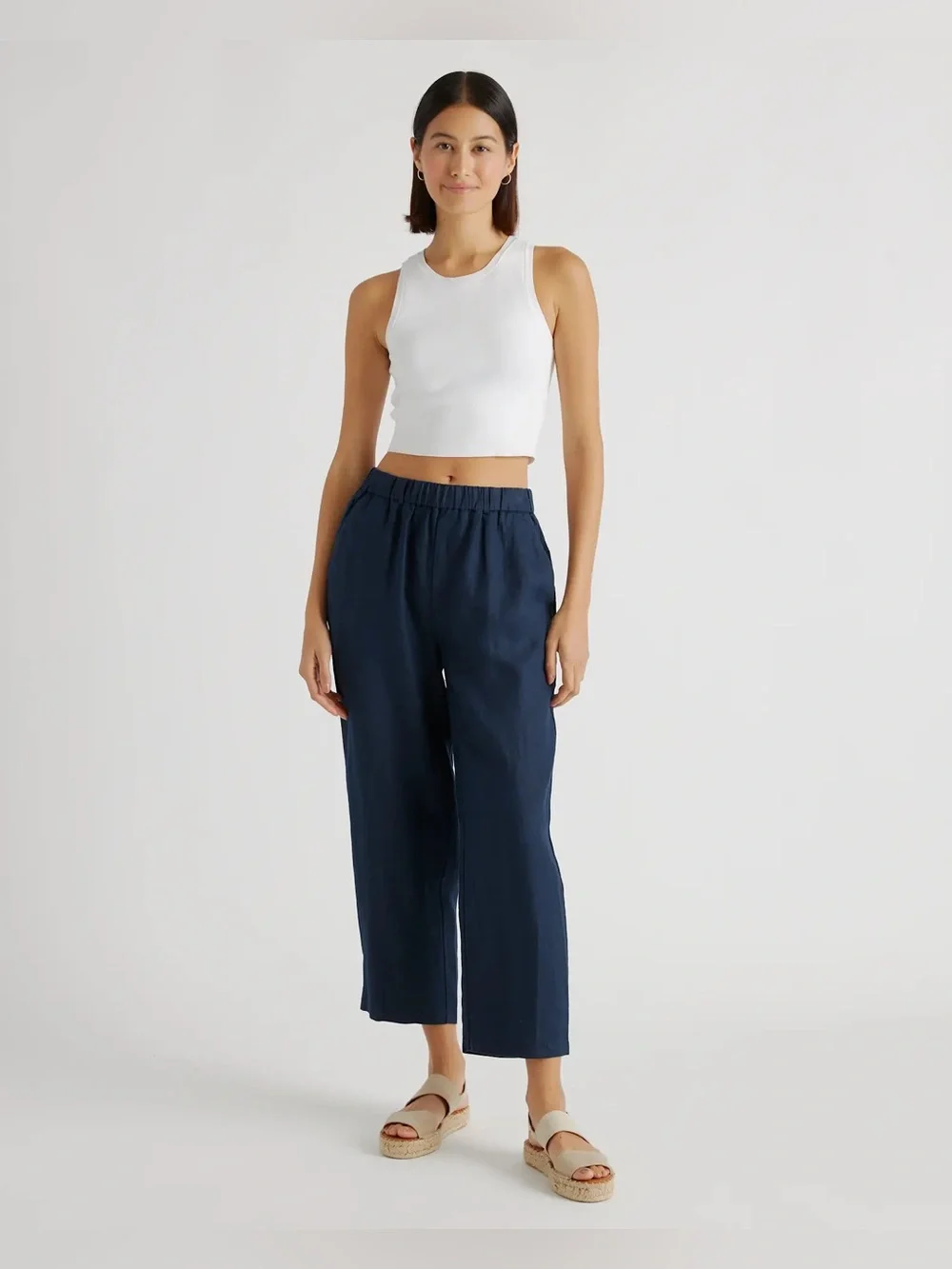 Quince Relaxed Navy Linen Pants nordic scandi euro flax nomad the label L’agence